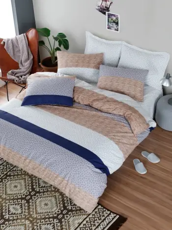 Set mbulesash për jorgan dopio, L'essentiel, Tigre, bezhë