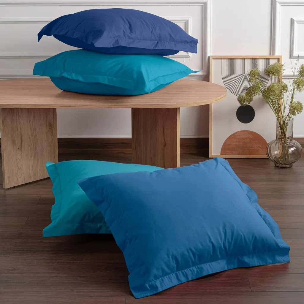 Set jastëkësh Oxford (2 copë), ngjyrë turquoise, L'essentiel, 61 - 2