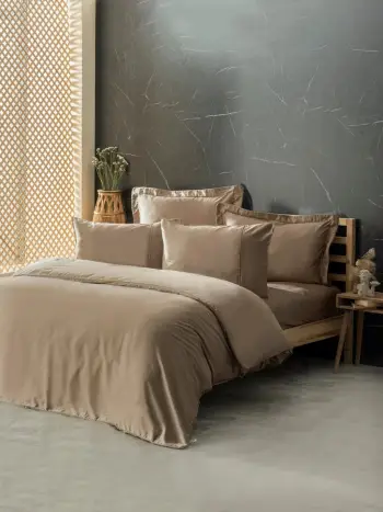 Set mbulesë për jorgan dopio, L'essentiel, ngjyrë bezhë, material lyocell-pambuk