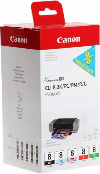 Ngjyrë për printer Canon CLI8, 5 x 13ml, shumëngjyrëshe