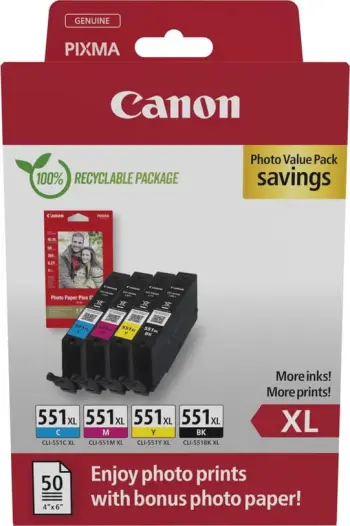 Ngjyrë Canon CLI-551XL, e zezë