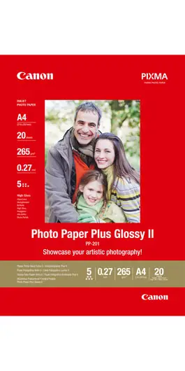 Letër fotografike për printer Canon PP-201, 13x13cm, 20 fletë, 265g/m