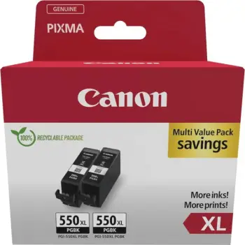Ngjyrë për printer Canon PGI-550XL BK TWIN SEC, 2x22ml, e zezë