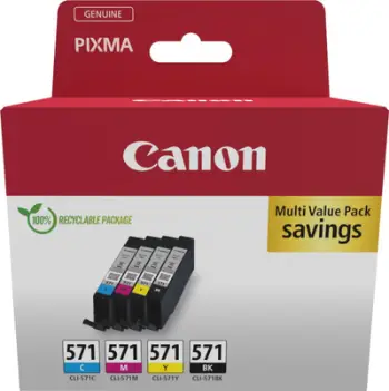 Ngjyrë për printer Canon CLI-571, e kaltër/vjollcë/verdhë/e zezë