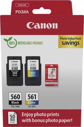 Ngjyra për printer Canon CRG PG-560/CL-561, 180 faqe, e zezë