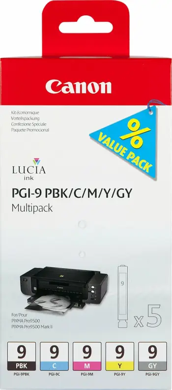 Ngjyrë Canon PGI-9 PBK/C/M/Y/GY, e zezë