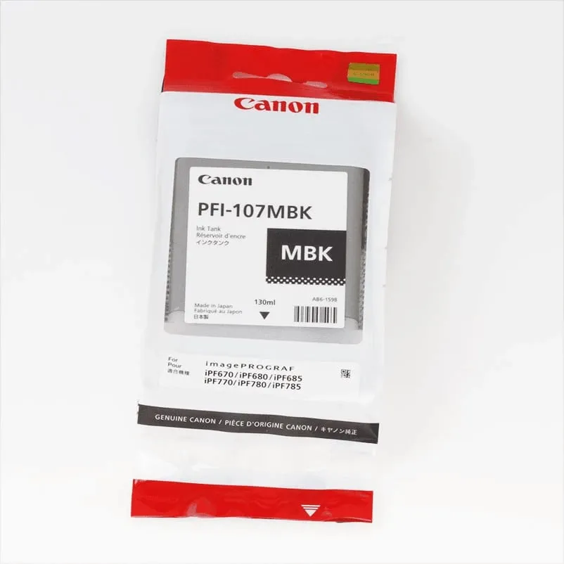 Bojë printeri, Canon, PFI-107MBK (6704B001), 130 ml, e zezë mat - 1