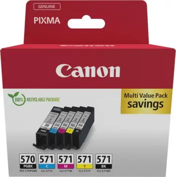 Ngjyrë Canon PGI-570/CLI-571 MULTI për printer MG575X, 297 faqe, cyan/magenta/e verdhë/e zezë