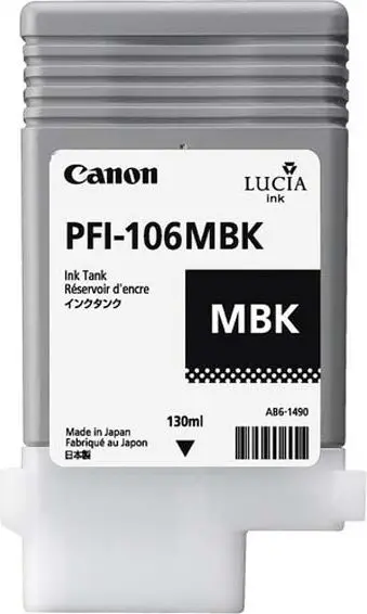 Toner Canon PFI-106 MBK, Matte black, Pigment-based ink