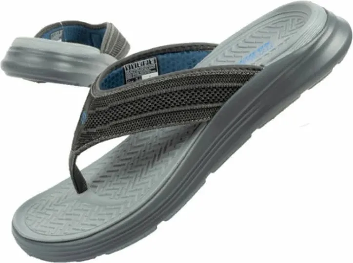 Flip-flops Skechers për meshkuj, gri - 1