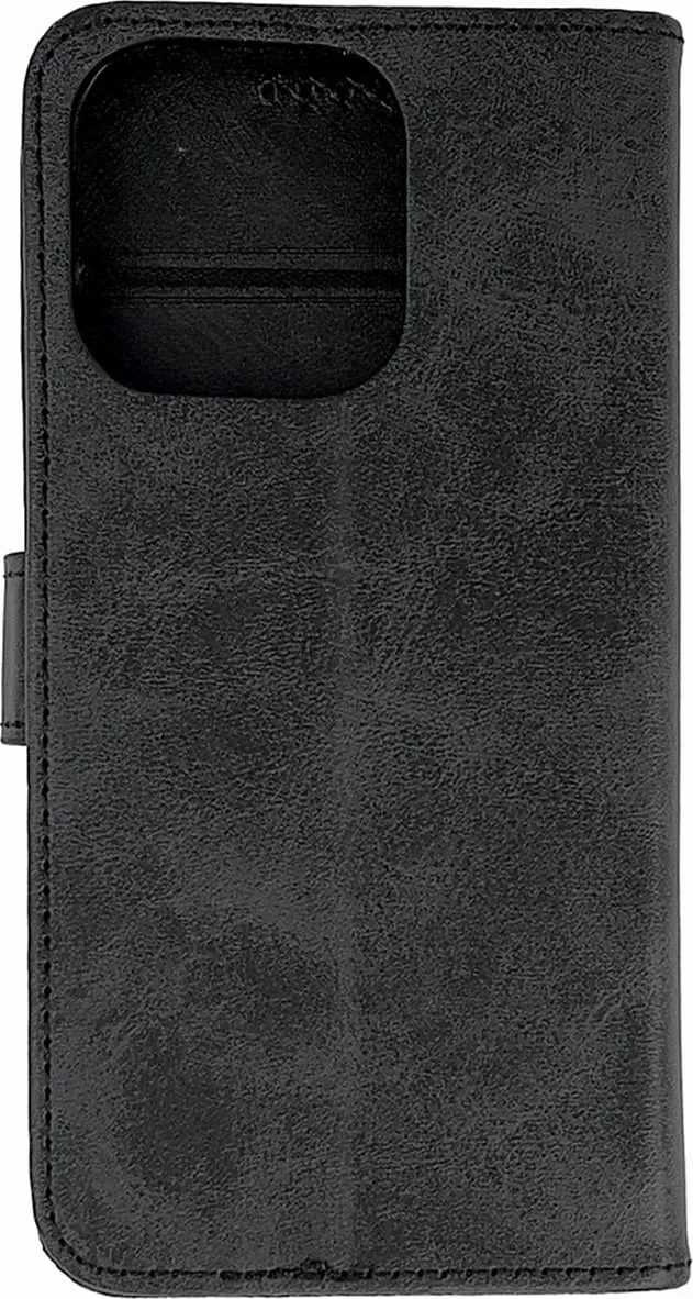 Mbështjellës Hurtel Leather Book Case për iPhone 16 Pro, e zezë - 1