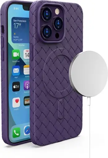 Mbështjellës silikoni Hurtel për iPhone 15 Pro Max, MagSafe, vjollcë