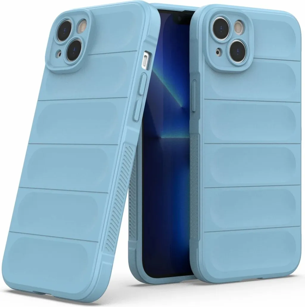 Mbështjellës Hurtel Magic Shield Case për iPhone 14 Plus, fleksibil, i blinduar, Blu e çelët - 7