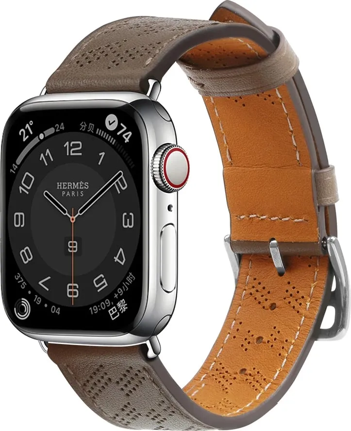 Rrip ore Hurtel për Apple Watch, lëkurë, 38 40 41mm, kafe e errët - 1