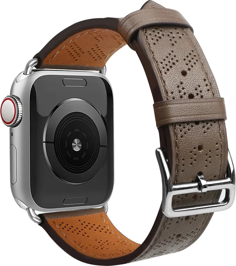 Rrip ore Hurtel për Apple Watch, lëkurë, 38 40 41mm, kafe e errët - 2