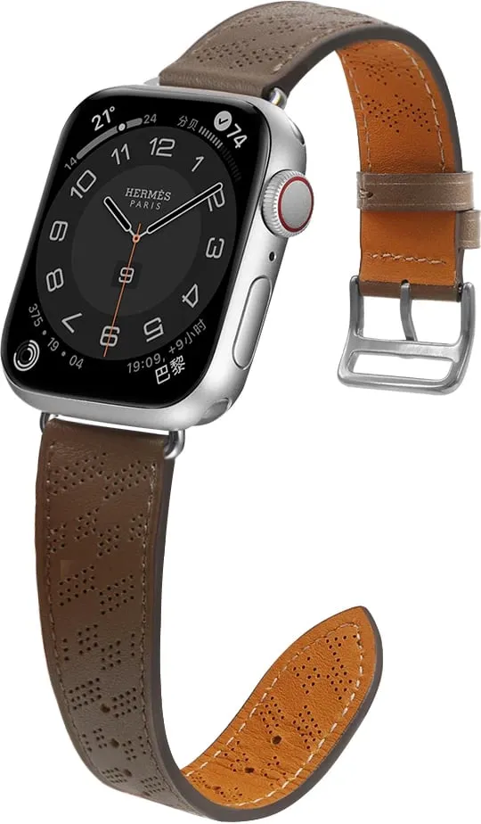 Rrip ore Hurtel për Apple Watch, lëkurë, 38 40 41mm, kafe e errët - 3