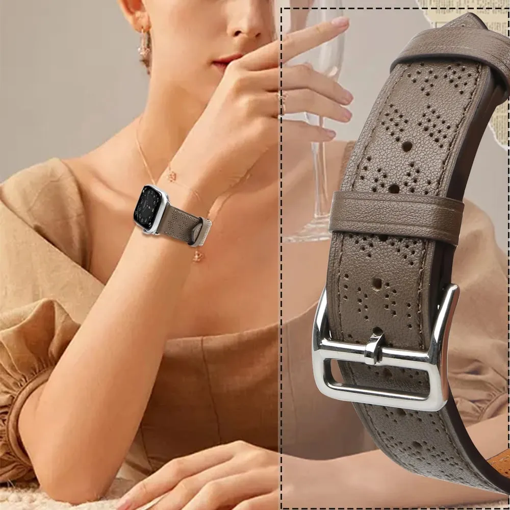 Rrip ore Hurtel për Apple Watch, lëkurë, 38 40 41mm, kafe e errët - 5