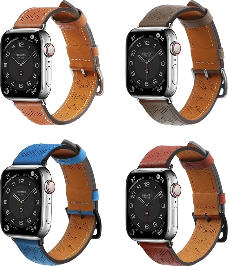 Rrip ore Hurtel për Apple Watch, lëkurë, 38 40 41mm, kafe e errët - 6