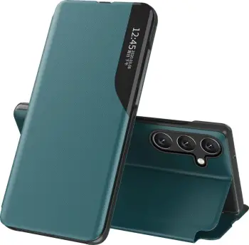 Mbështjellës Hurtel Eco Leather View Case për Samsung Galaxy A36, me qëndrim, Gjelbër