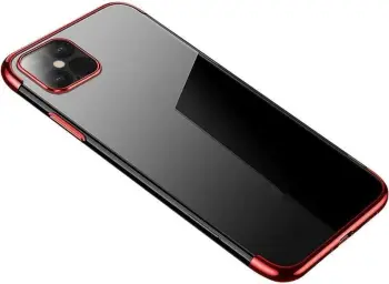 Mbështjellës Hurtel për Samsung Galaxy S22+, Clear Color 0.3mm, TPU, Kornizë metalike, Transparent & Kuqe