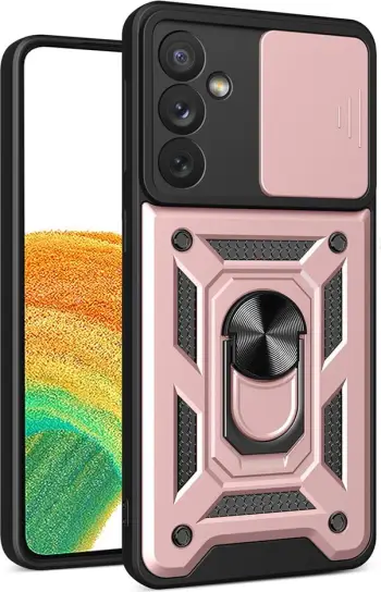 Mbështjellës Hurtel Hybrid Armor Camshield për Samsung Galaxy A34 5G, rozë