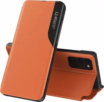 Këllëf telefoni Hurtel Eco Leather View Case, Samsung Galaxy A72 4G, tip libër, portokalli