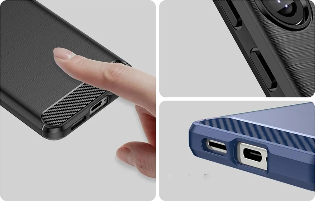 Mbështjellës Hurtel Carbon Case për iPhone 16e, silikon, kaltër - 11
