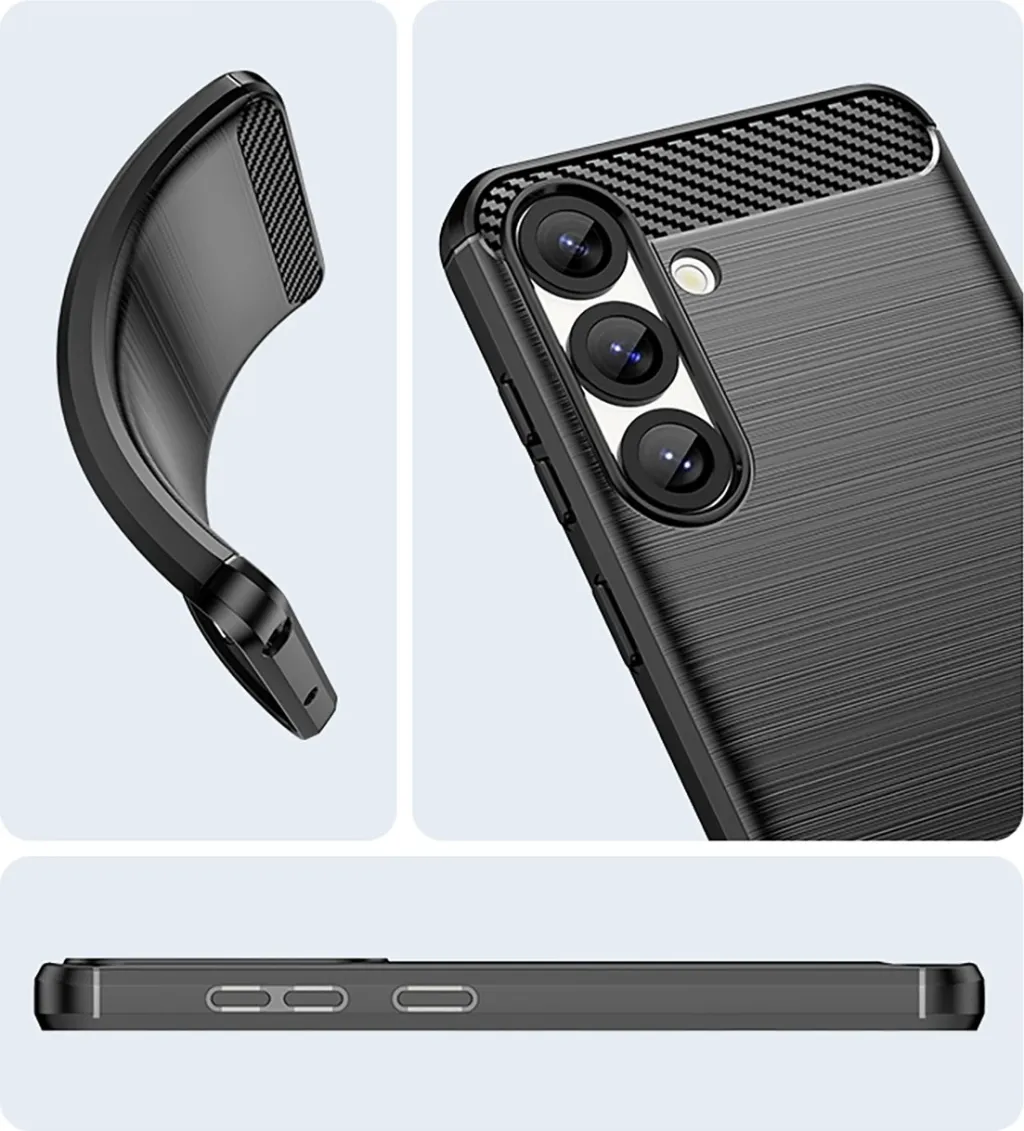 Mbështjellës Hurtel Carbon Case për iPhone 16e, silikon, kaltër - 12