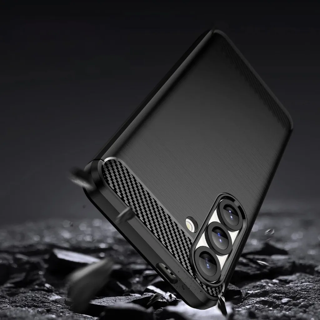 Mbështjellës Hurtel Carbon Case për iPhone 16e, silikon, kaltër - 13