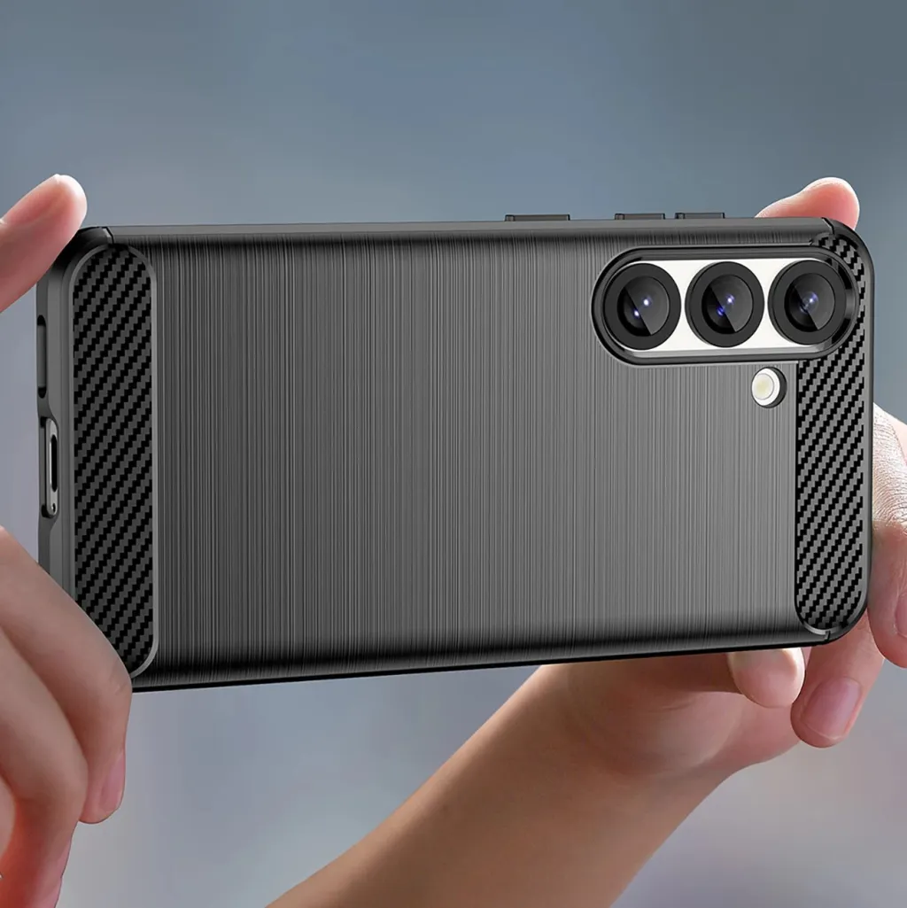 Mbështjellës Hurtel Carbon Case për iPhone 16e, silikon, kaltër - 15