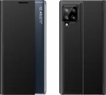 Mbështjellës Hurtel Sleep Case me dritare të mençur për Samsung Galaxy A22 4G, i zi