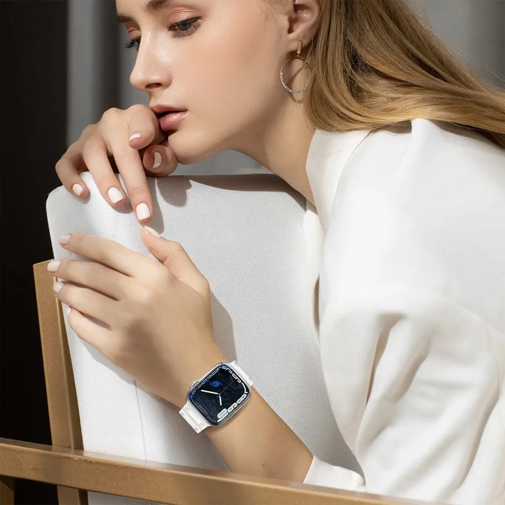 Rrip për Apple Watch Hurtel Strap Triple Protection, TPU, i bardhë - 12
