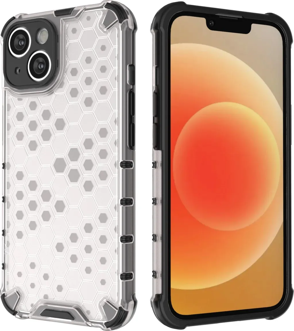 Mbështjellës Hurtel Honeycomb për iPhone 14 Plus, transparent - 16