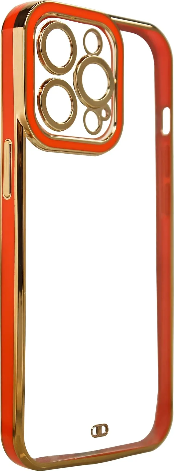 Mbrojtëse telefoni Hurtel Fashion Case për iPhone 13 Pro, xhel transparente, kornizë e artë me të kuqe - 1