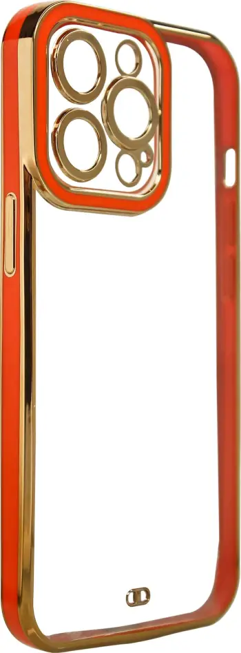 Mbrojtëse telefoni Hurtel Fashion Case për iPhone 13 Pro, xhel transparente, kornizë e artë me të kuqe