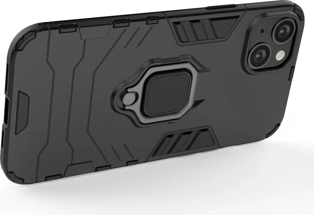 Mbulesë telefoni Hurtel Ring Armor për iPhone 14, magnetike, me unazë mbajtëse, e zezë - 13