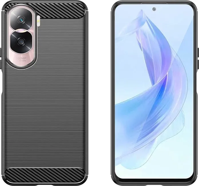 Mbështjellës Hurtel Carbon Case për Honor 90 Lite, silikon, i zi - 2