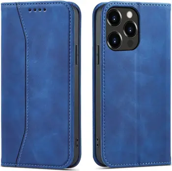 Mbështjellës Hurtel Magnet Fancy Case për iPhone 14 Pro Max, me kapak, portofol dhe qëndrim, Blu