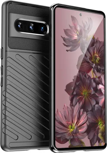 Këllëf telefoni Hurtel Thunder Case për Google Pixel 7 Pro, TPU fleksibël, anti-goditje, i zi
