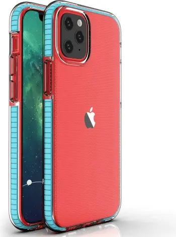 Mbështjellës Hurtel Spring Case për iPhone 13 Pro, TPU, i tejdukshëm me kornizë kaltër