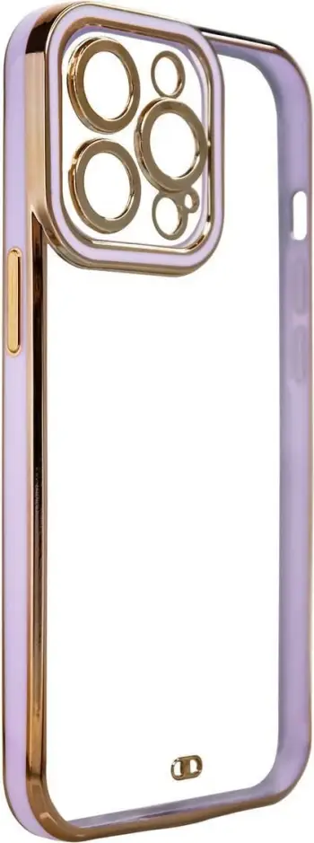 Mbulesë xheli Hurtel Fashion Case për Samsung Galaxy A12 5G, transparente, kornizë e artë