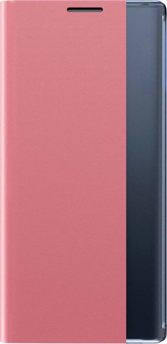 Mbështjellës Hurtel Sleep Case bookcase me smart window për iPhone 13 mini, rozë - 2
