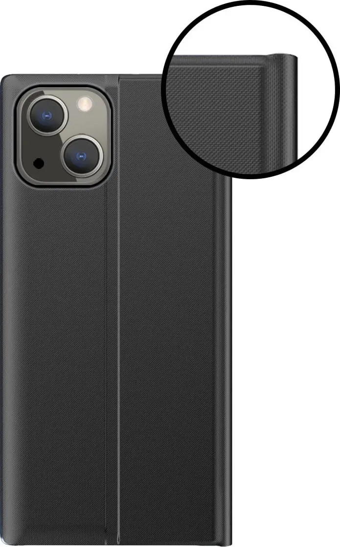 Mbështjellës Hurtel Sleep Case bookcase me smart window për iPhone 13 mini, rozë - 3