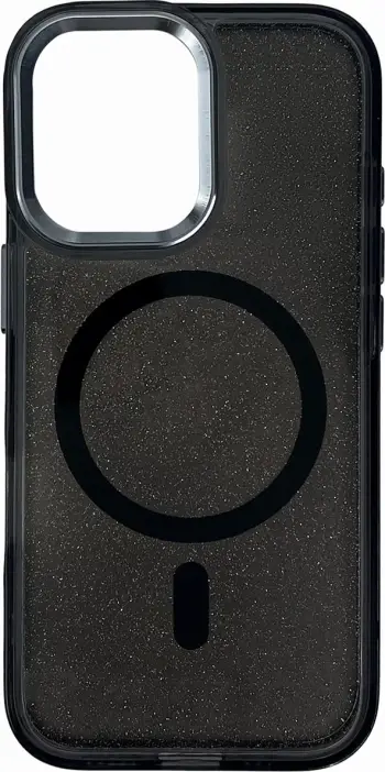 Mbështjellës Hurtel Glitter Case me MagSafe për iPhone 16e, i zi