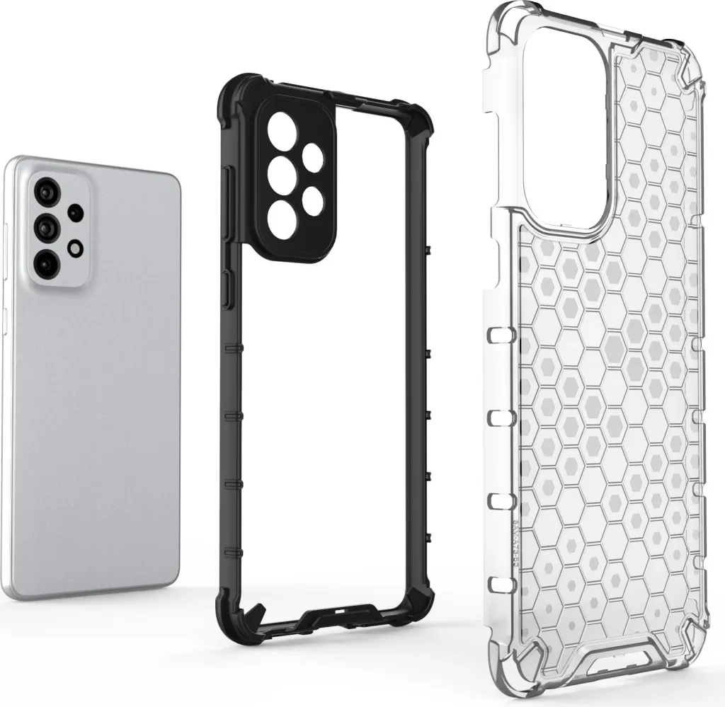 Etui mbrojtëse Hurtel Honeycomb për Samsung Galaxy A73, kornizë xheli, pjesë e pasme e fortë, transparente - 5