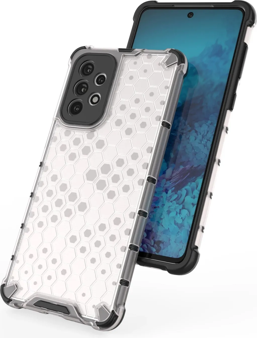 Etui mbrojtëse Hurtel Honeycomb për Samsung Galaxy A73, kornizë xheli, pjesë e pasme e fortë, transparente - 7