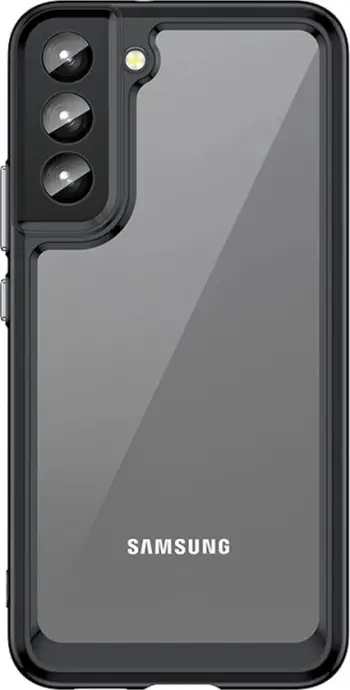 Mbështjellës Hurtel Outer Space Case për Samsung Galaxy S22+, i fortë me kornizë xheli, i zi