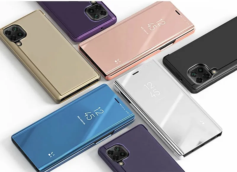 Mbështjellës Hurtel Clear View Case për Samsung Galaxy A22 4G, kaltër - 9