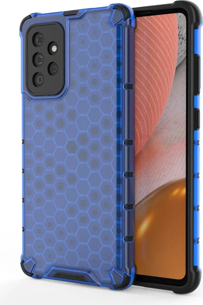 Mbështjellës Hurtel Honeycomb Case për Samsung Galaxy A72 4G, Blu - 1