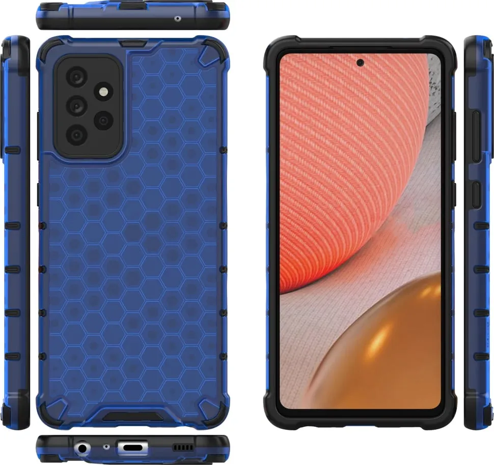 Mbështjellës Hurtel Honeycomb Case për Samsung Galaxy A72 4G, Blu - 12